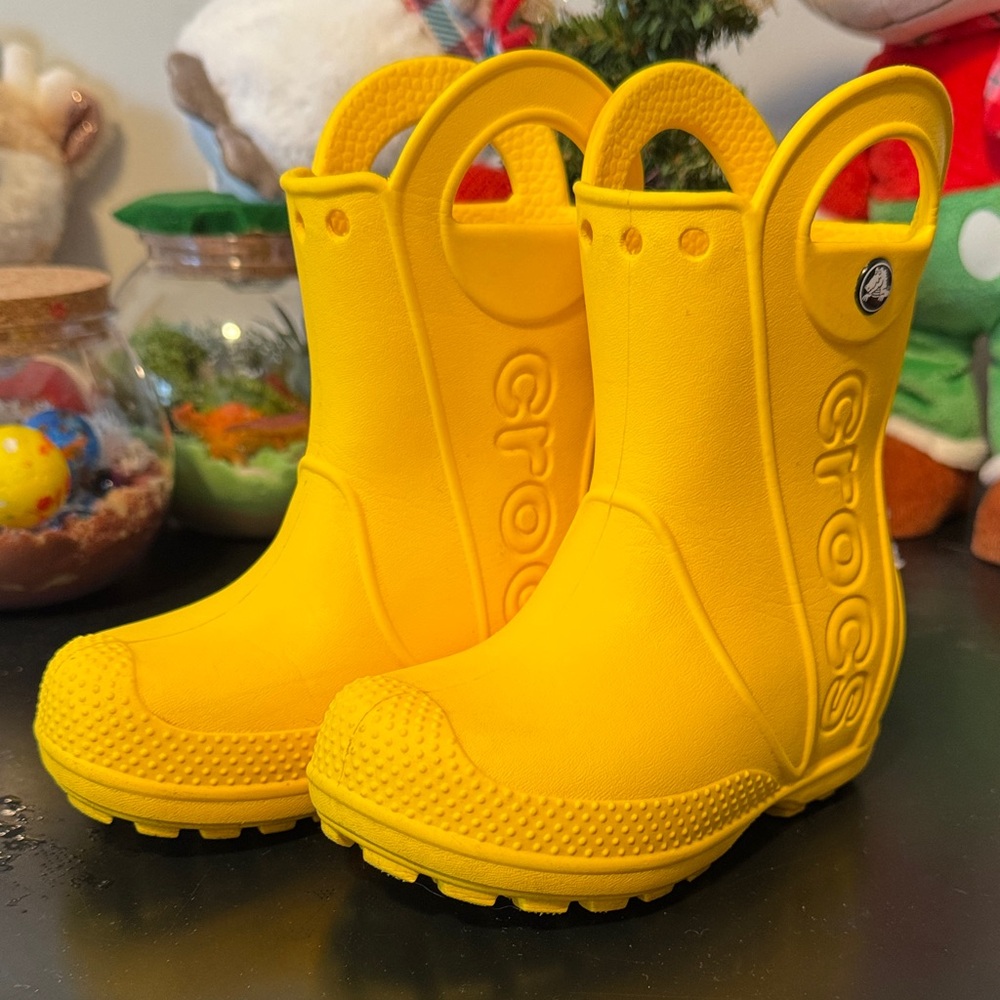 CROCS Kids Bright Yellow Rain Boots